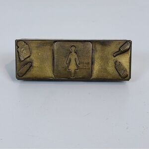 Vintage Brass Lipstick Holder with Mirror 1930-40s